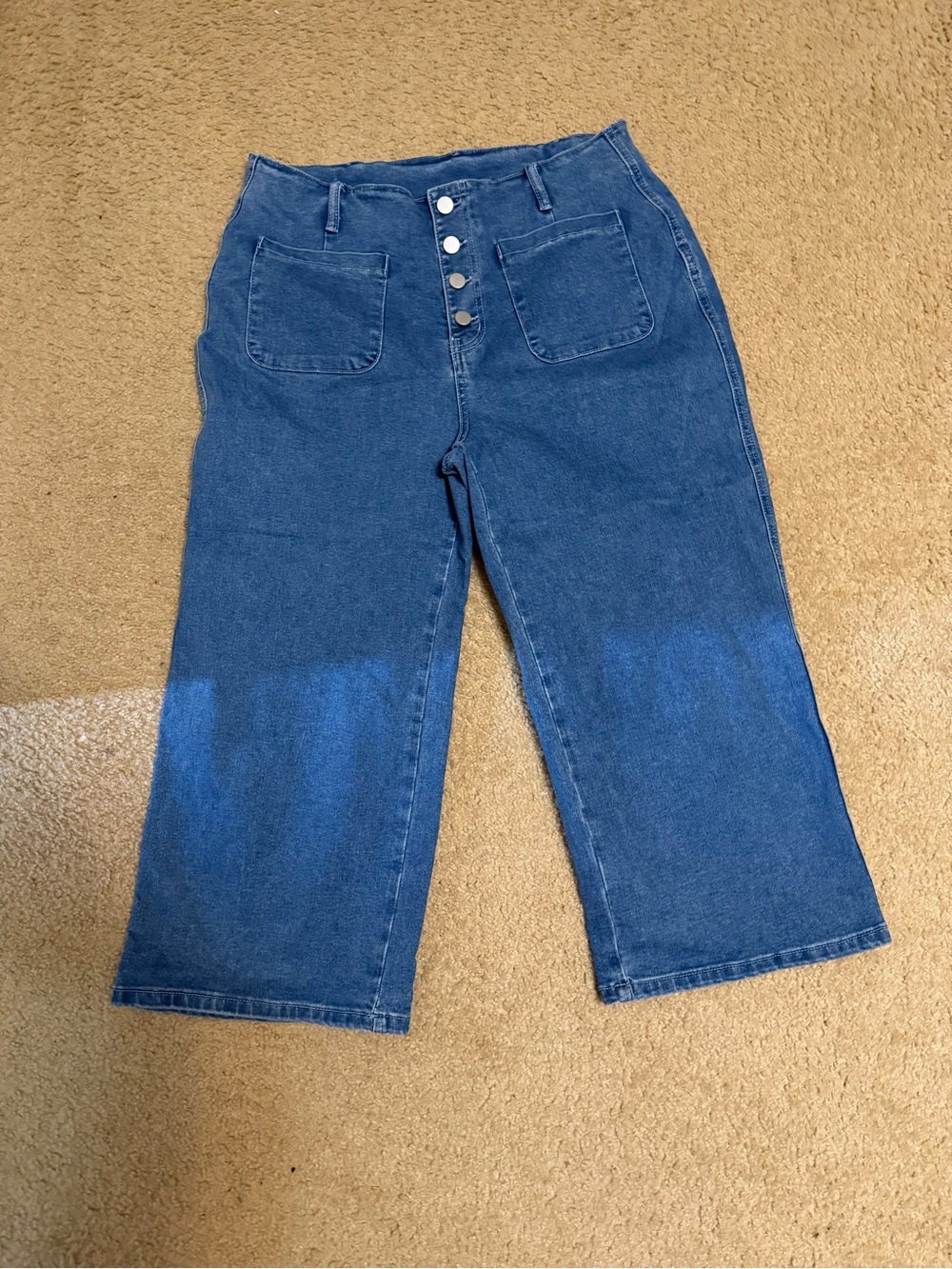 Women’s High-Waist Blue Denim Wide-Leg Jeans